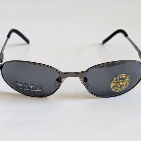NWT Vintage 90's Mid Rectangle Metal Sport Sunglasses (D. Gunmetal) - Picture 1 of 5